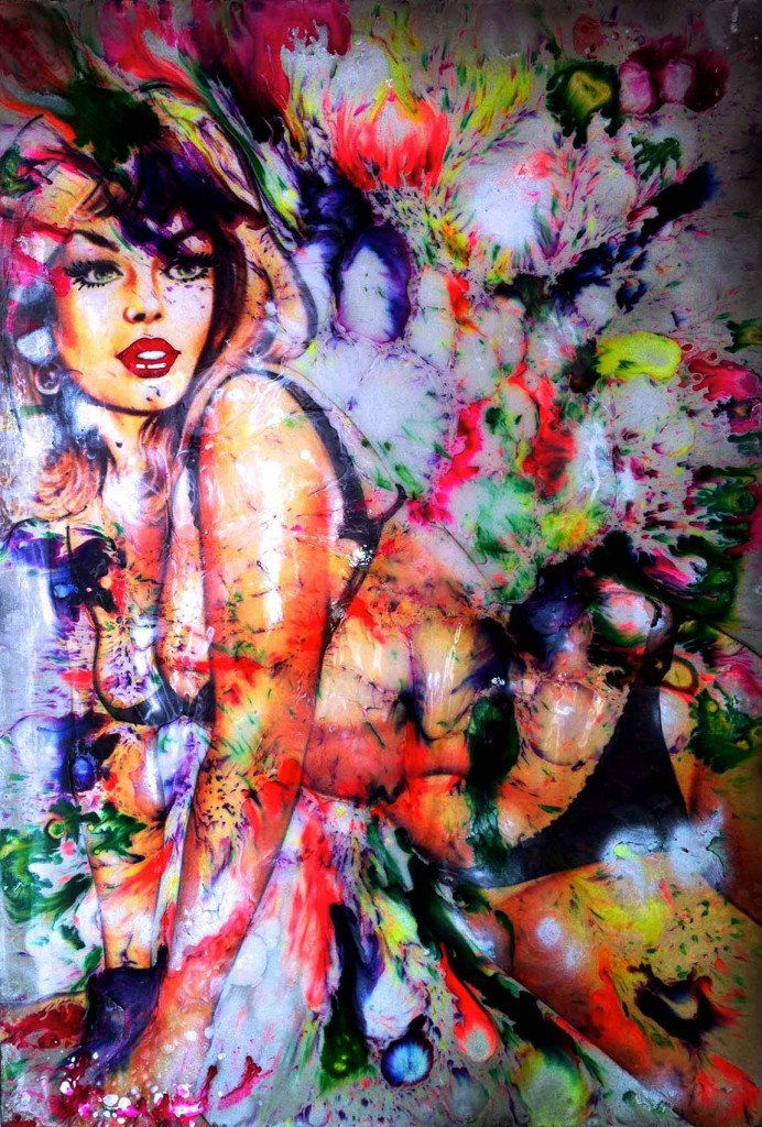 pop art peinture collage sandrine hayat les sept péchés capitaux tableaux picture pinup couleur